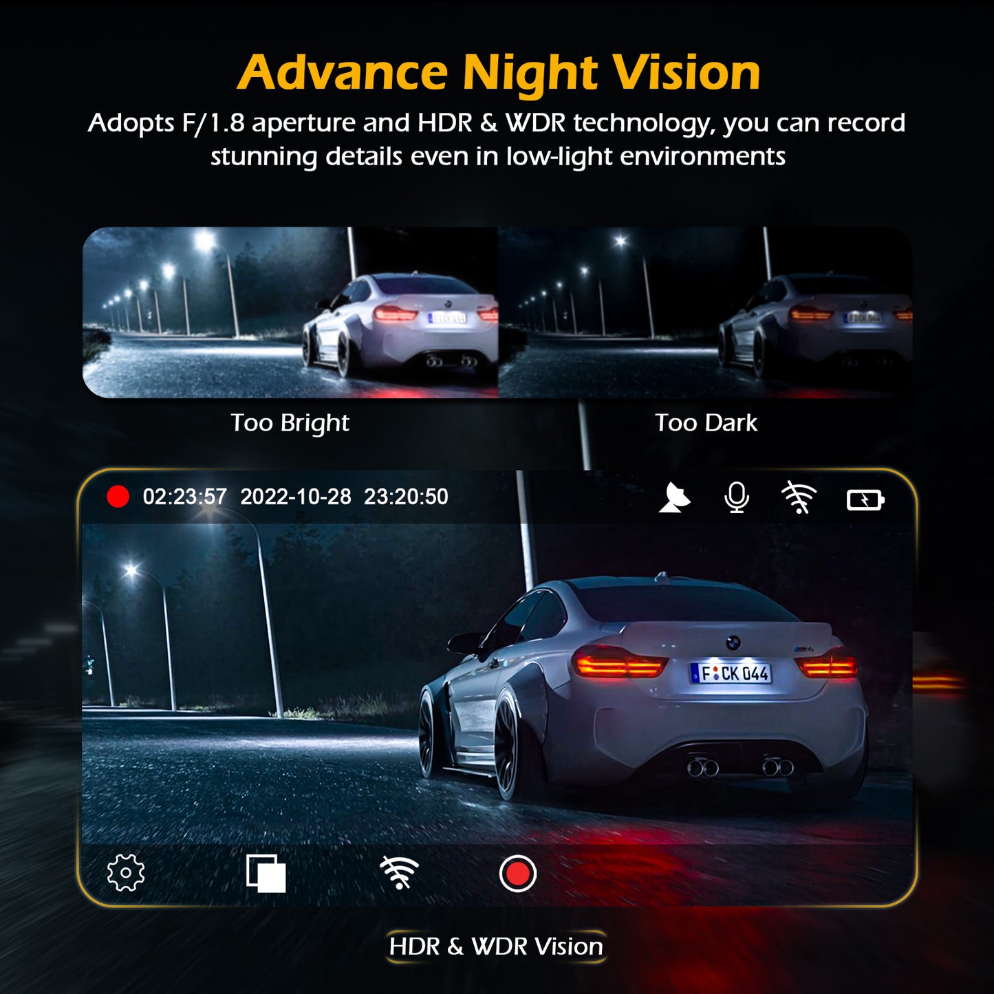 ONDASHCAM O2 4K Dash Cam with Built-in WiFi GPS, 2160P UHD Dash Camera for Cars, 3.5" LCD Dashcam for Cars with 32GB Card, 170° Wide Angle, WDR, Night Vision, G-Sensor, Parking Mode, Support 512GB Max